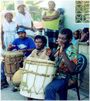 Garifuna drummers, Trujillo, Honduras.